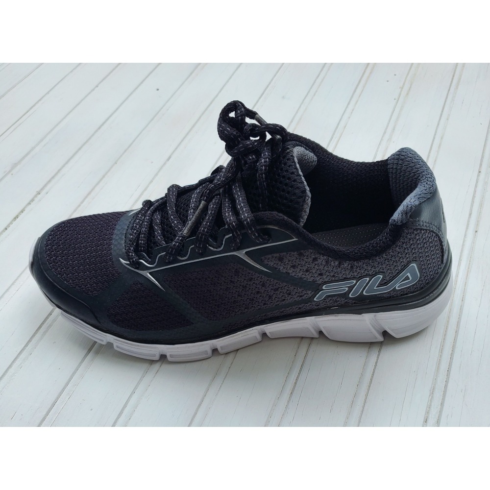 Fila Kids Memory Foam Running Shoe Black Grey Size 5 Left Shoe Only Amputee NEW